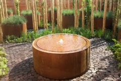 ronde cortenstaal watertafel